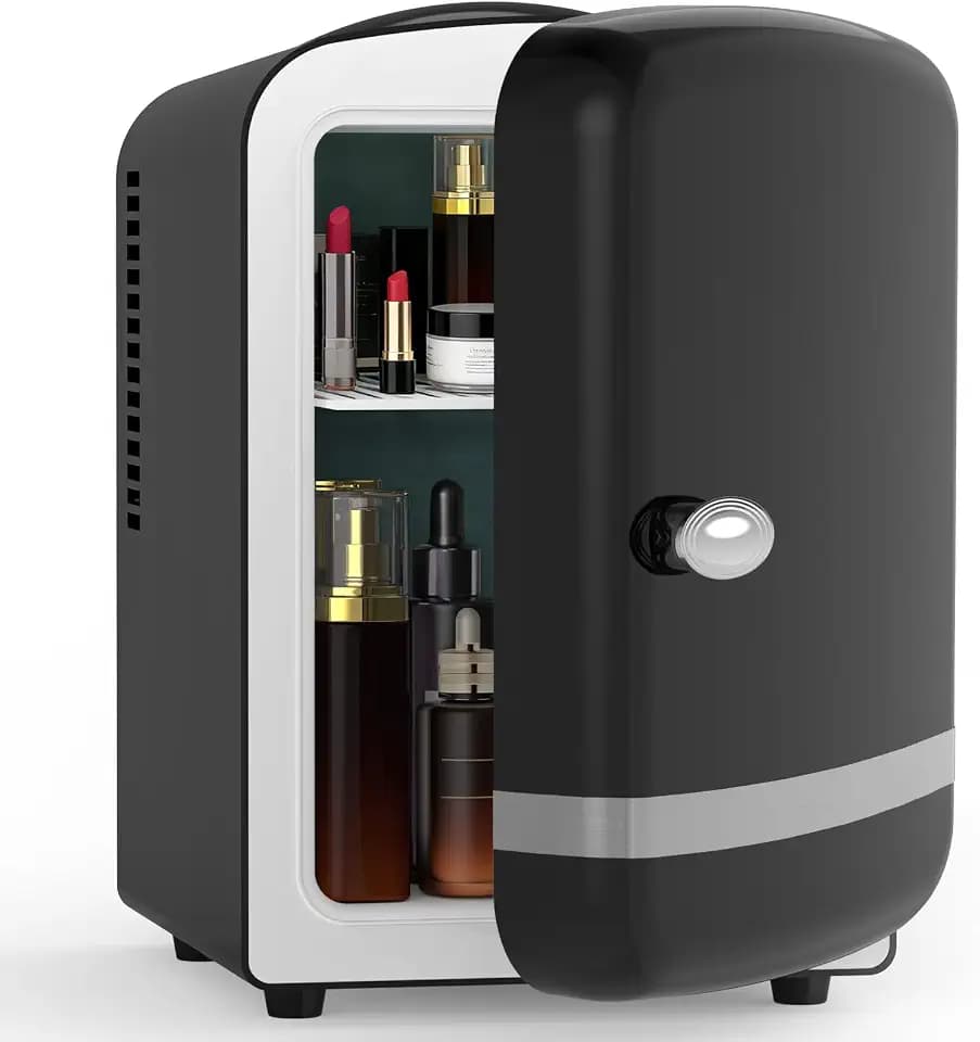 Electactic Mini Fridge, 4L/6 Cans Cosmetic Fridge for Bedroom, Black