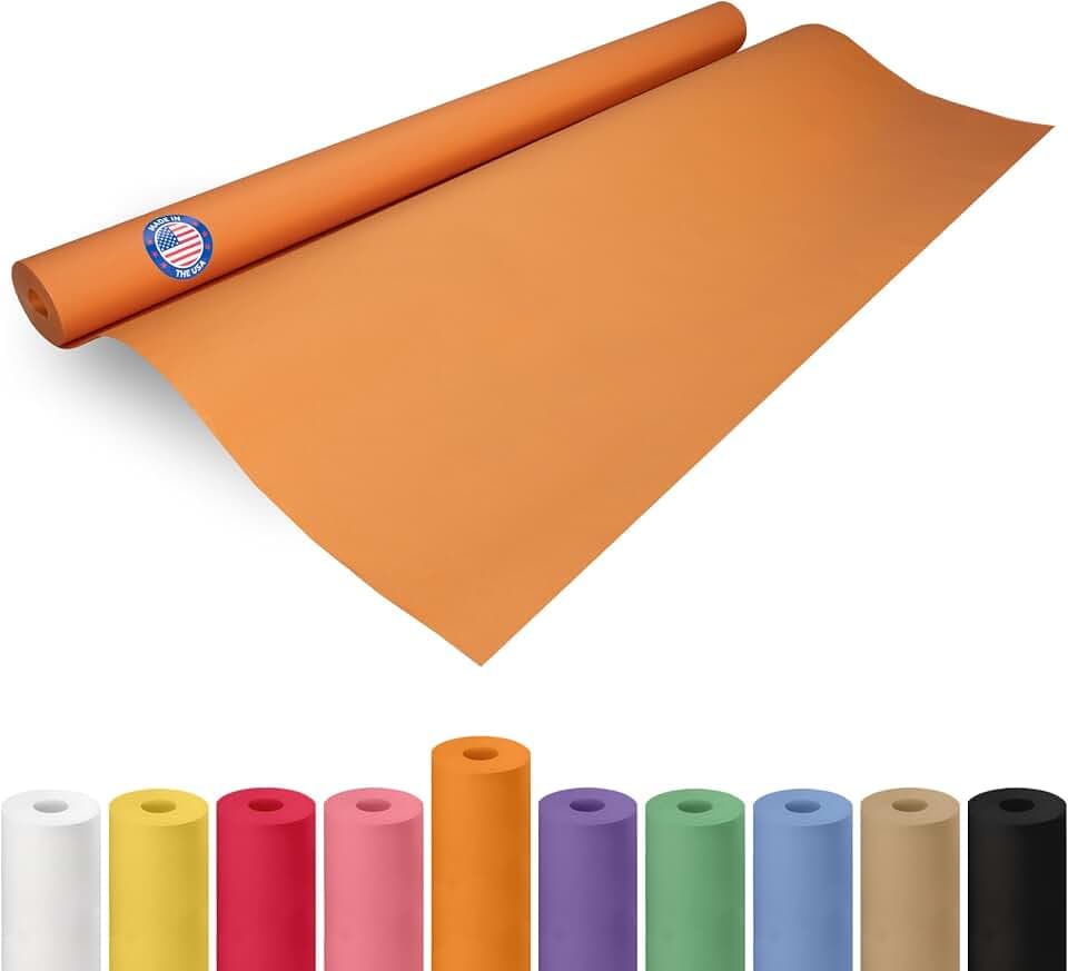 36" x 1200" (100 ft) Orange Kraft Paper Roll - USA-Made Quality Orange Craft Paper for Gift Wrapping, Kids' Arts & Crafts, School Projects - Natural Material 50lb Thickness by IDL Packaging