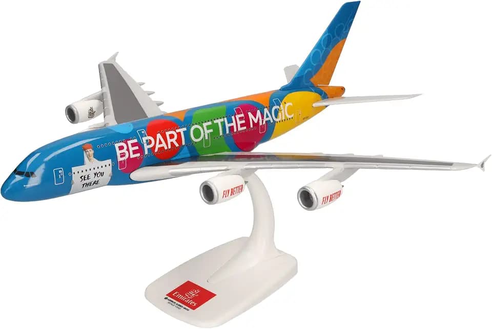 Herpa SnapFit Model Airplane Airbus A380 Destination Dubai Emirates