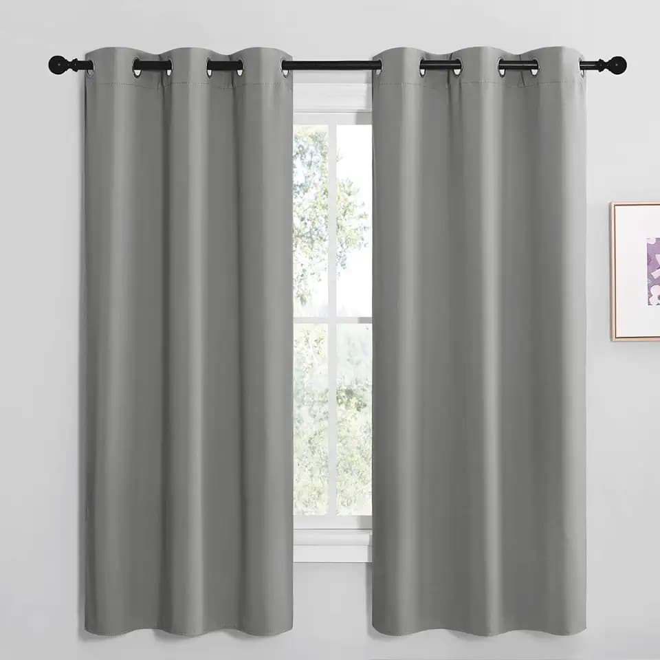 NICETOWN Silver Grey Blackout Curtains, 2 Panels, W42 x L68-inch