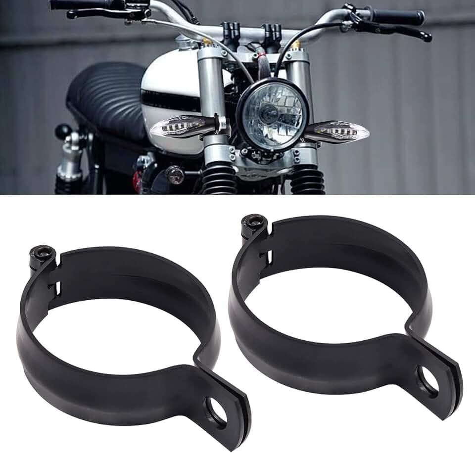 Motorrad Blinker Blinkerhalterung, 2 Stück Universal 42-51mm Blinkerhalterung Halterung Gabelklemmen Montagehalterung