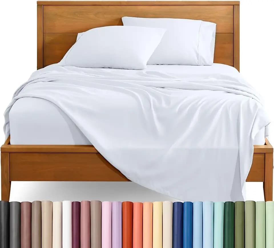 Bare Home Full XL Sheet Set - 1800 Ultra-Soft (Full XL, White)