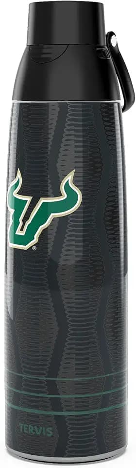 Tervis Venture Water Bottle USF Bulls - Full Speed Triple Insulated Tumbler Travel Cup Keeps Drinks Cold & Hot, 36oz, Stainless Steel