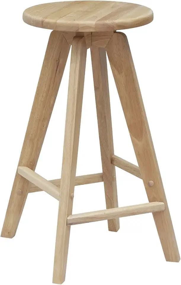 JONATHAN Y Ceren 25.5" Round Solid Wood Backless Counter Stool, Natural