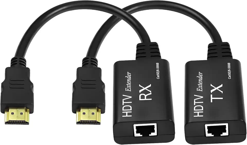 HDMI-Extender, HDMI Stecker auf RJ45 Netzwerk LAN Extender 60 m Konverter