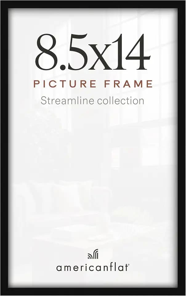 Americanflat 8.5x14 Picture Frame - Slim Molding - Black