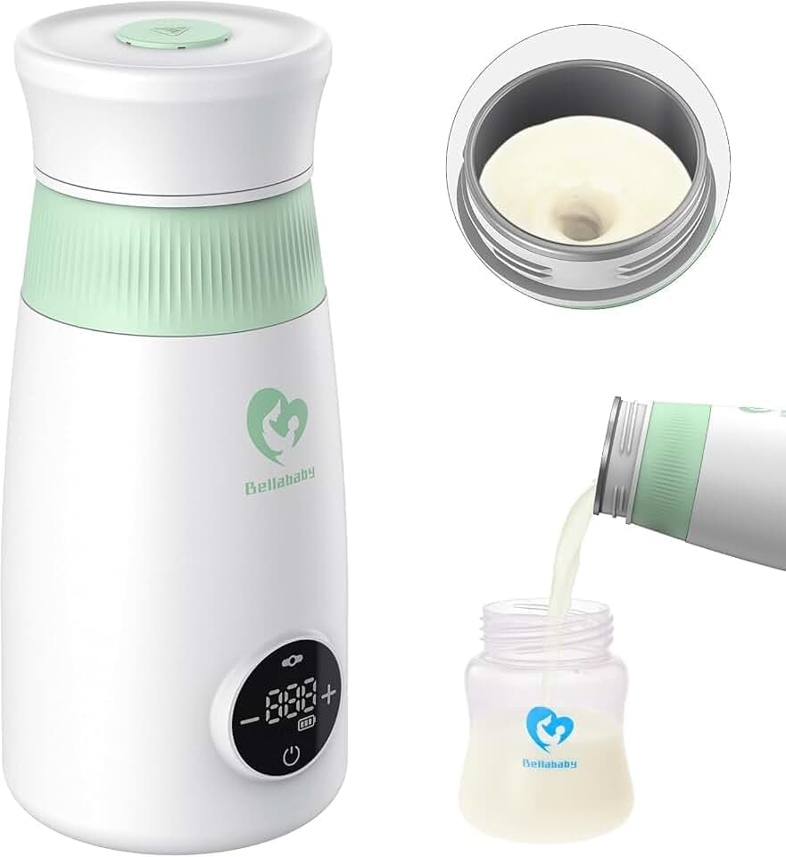 Bellababy Flaschenzubereiter für Babys, Flaschenwärmers,Bottle Warmer Tragbar,Schneller Flaschenwärmer mit USB Kabel,Milchwärmer Baby Portable,Flaschenwärmer für Daheim/Reise