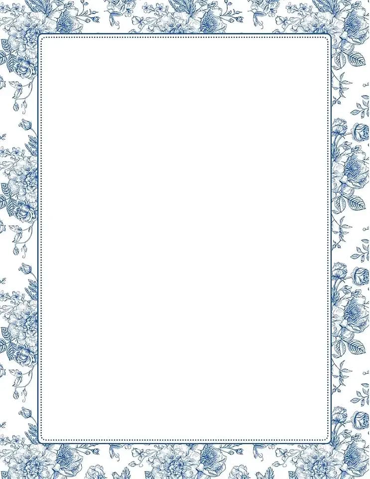 Great Papers! Stationery Letterhead, Blue Toile Floral, 8.5"x11", Printer Friendly, 50 Sheets (2025010)