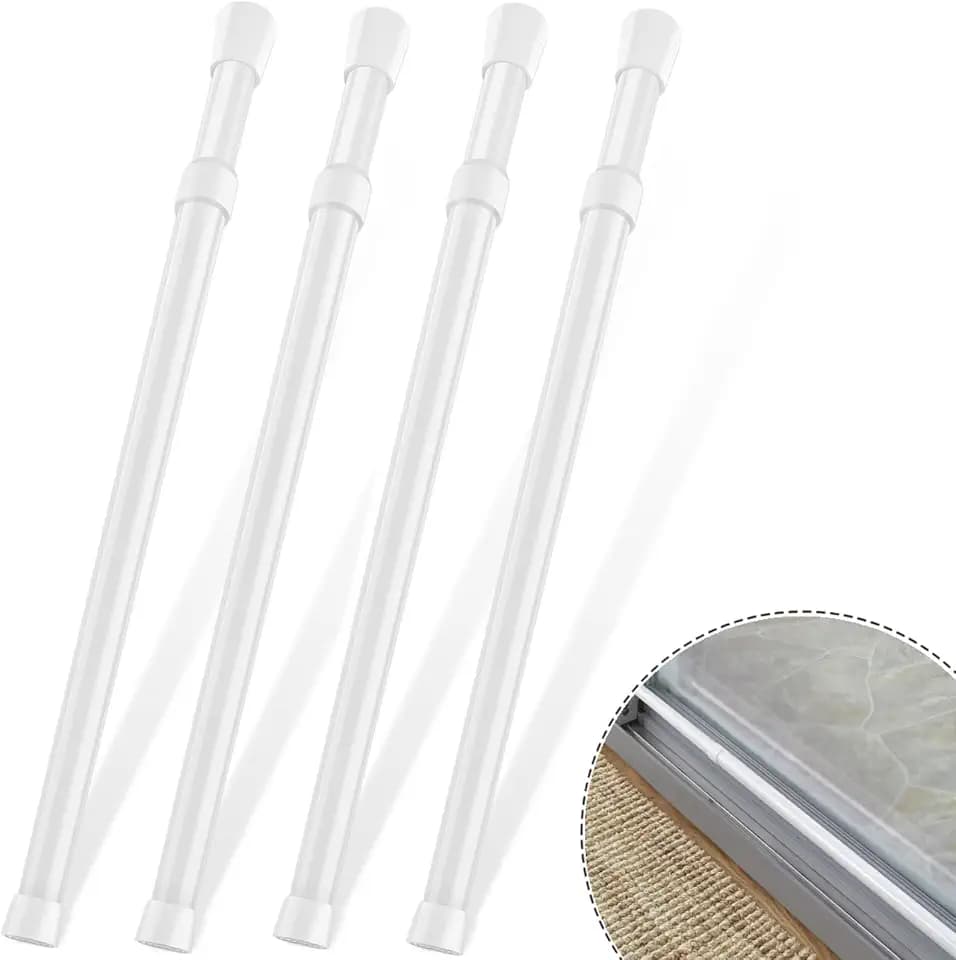 4 Pack Window Security Bars 15.7"-27.5" Adjustable Sliding Glass Door Lock Bars Window Stopper Safety Stick Lock Bars with Rubber Tips for Home, 2.2 cm in Diameter