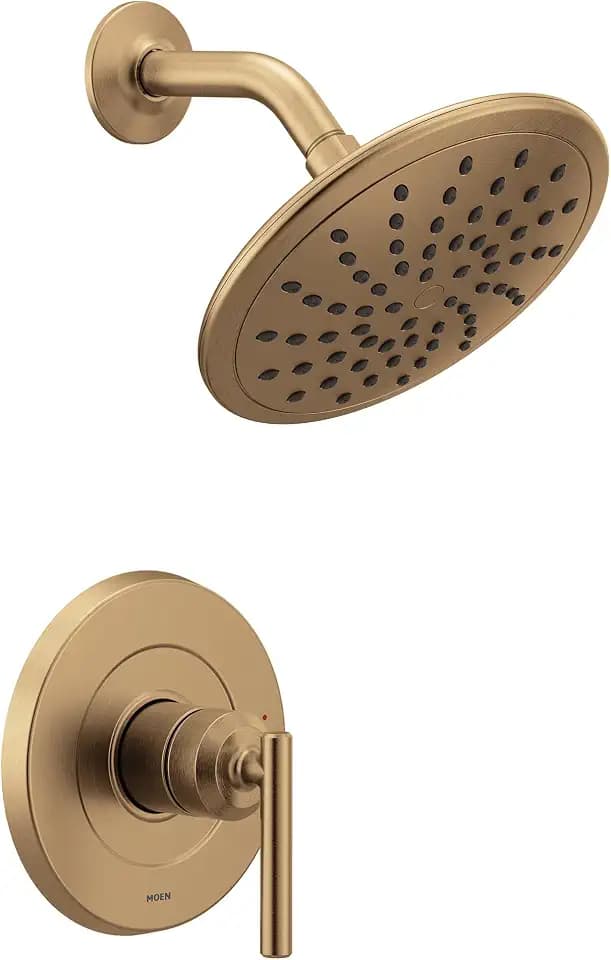 Moen Gibson Bronzed Gold M-CORE 2-Series Shower Trim Kit with Rainshower Showerhead and Lever Handle, Valve Required, UT3002EPBZG