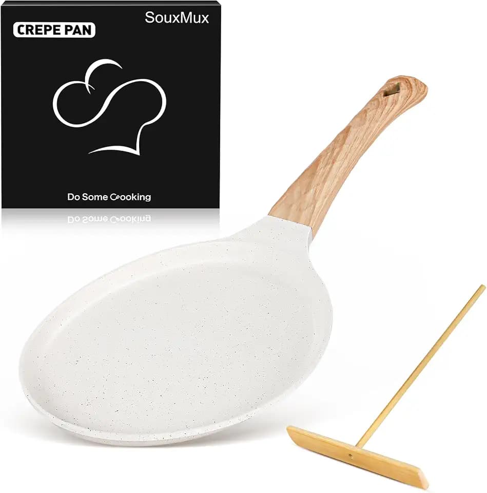 SouxMux 8" Crepe Pan with Spreader, Ceramic Nonstick, Induction Ready
