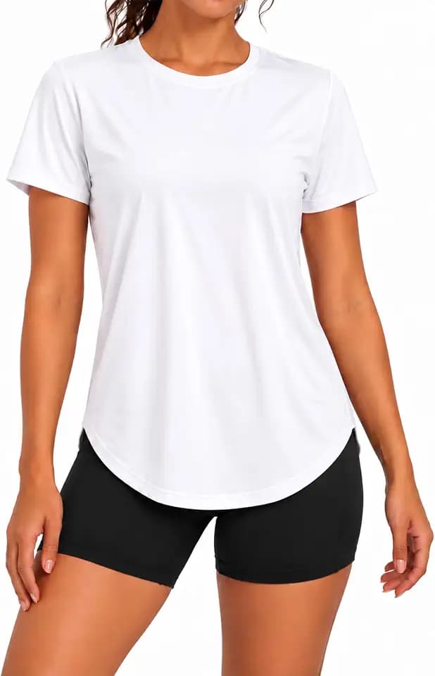 LETSEE Workout Tops for Women Short Sleeve Side Slit Athletic Loose Fit Tee