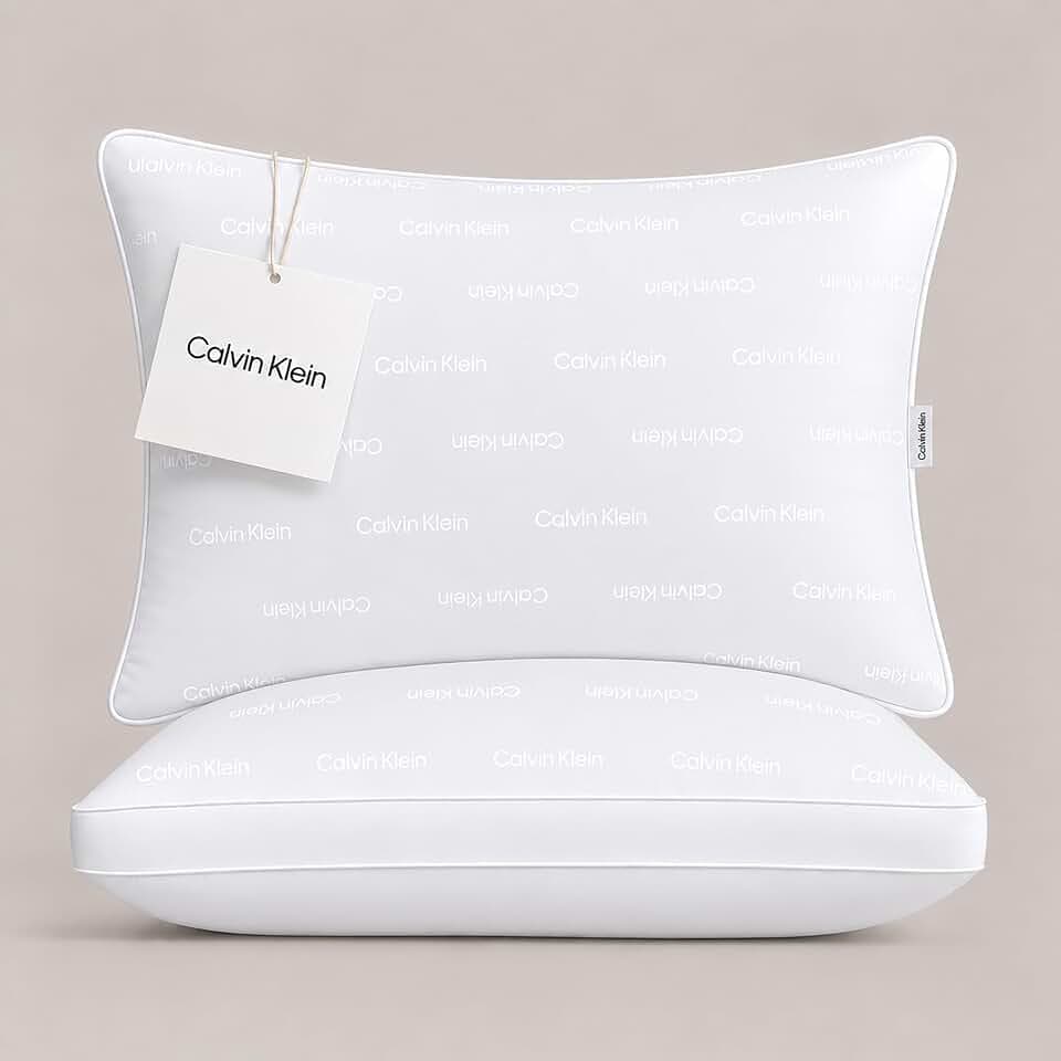 Calvin Klein Luxury Hotel Pillows King Size Set of 2 Medium Soft