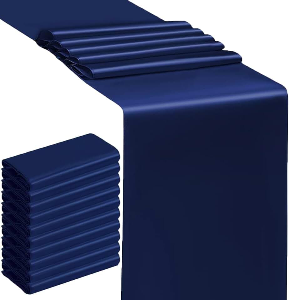 Satin Navy Blue Table Runners 10 Pack Wedding Table Runner 12 X 108 Inches