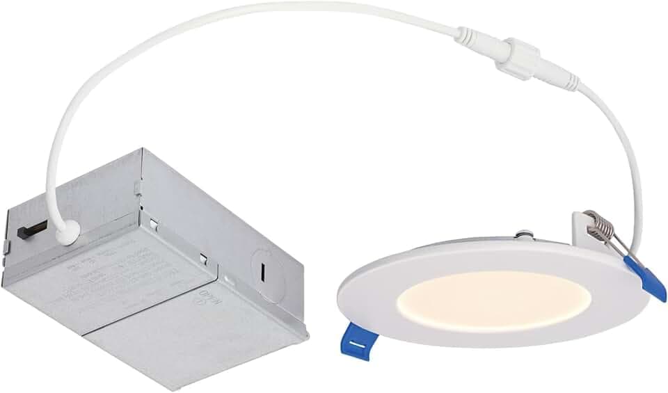 Westinghouse 5201200 10 Watt (65 Watt Equivalent) 4-Inch Slim Recessed LED Downlight Color Temperature Selection, Dimmable, ENERGY STAR, White Trim