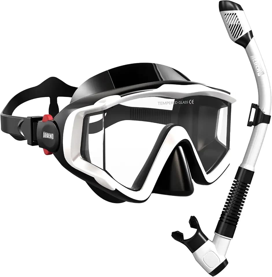 Aegend Snorkeling Gear Set for Adults with Mask & Snorkel & Travel Mesh Bag