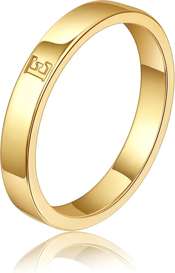 WFYOU 14K Gold Filled Initial Rings for Women Non Tarnish Dainty Thumb Ring