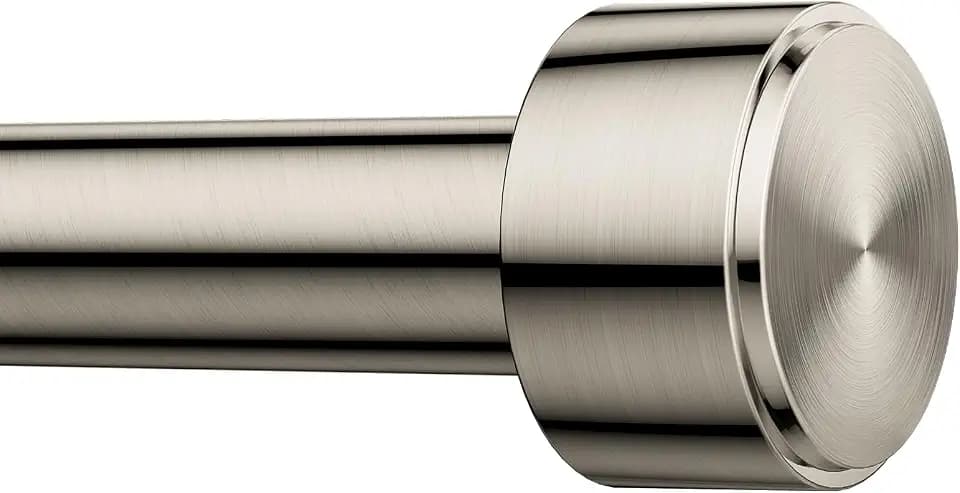 Curtain Rods for Windows 32-144 Inch, 1 Inch Adjustable Nickel Curtain Rod Set with Brackets, Easy Install