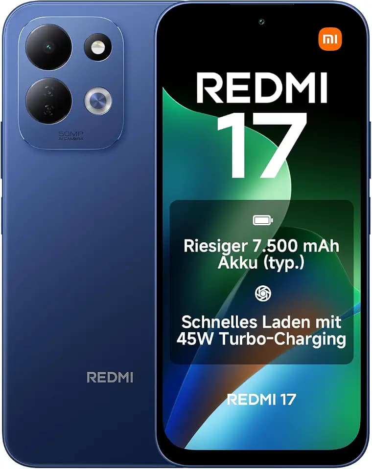 Xiaomi REDMI 17, Smartphone 4+128 GB, Dunkelblau, 7500mAh Akku, 45W Laden
