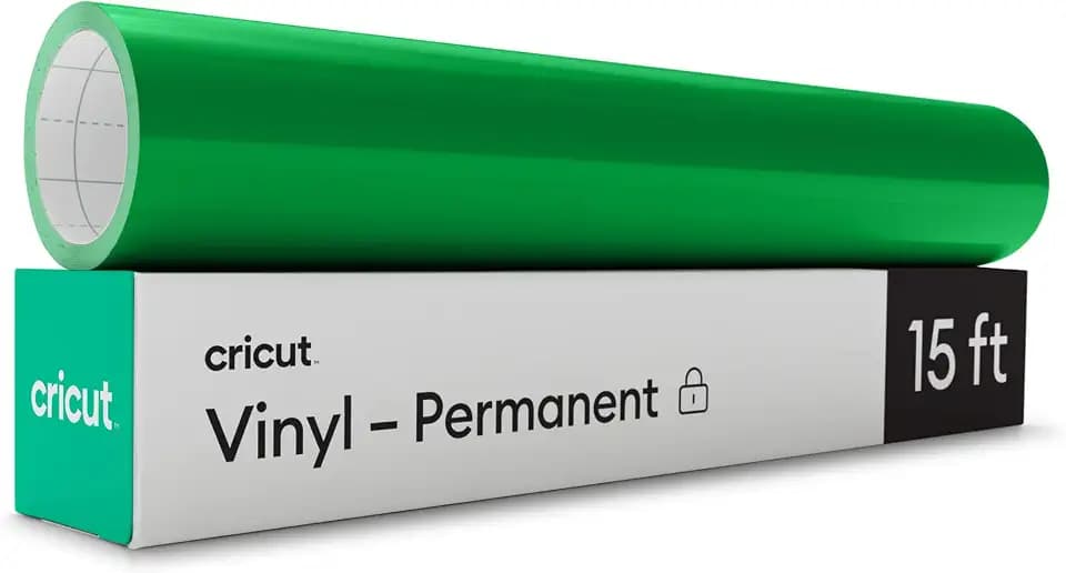 Cricut Premium Permanent Vinyl Roll (12 in x 15 ft), Kelly Green - Weather-Resistant, Dishwasher-Safe & Fade-Proof, Compatible Cutting Machines