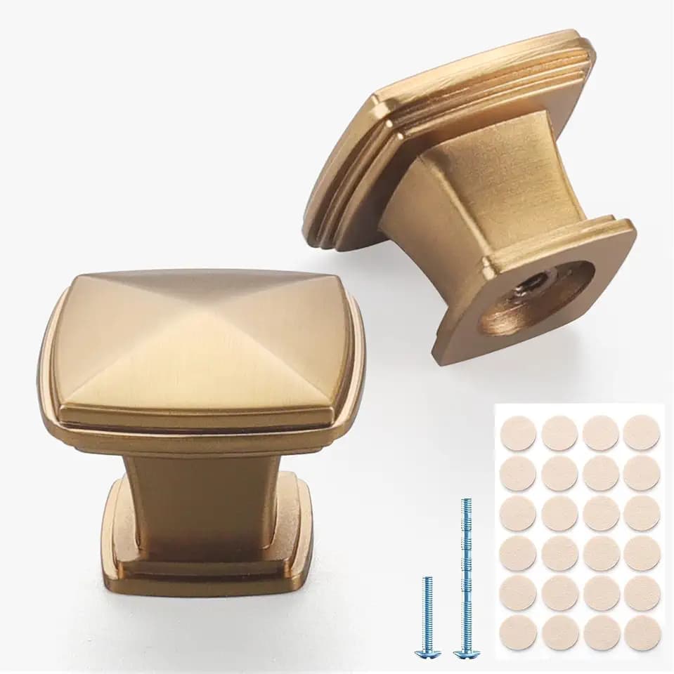 10 Pack Champagne Bronze Cabinet Knobs, Solid Zinc Alloy, 29mm