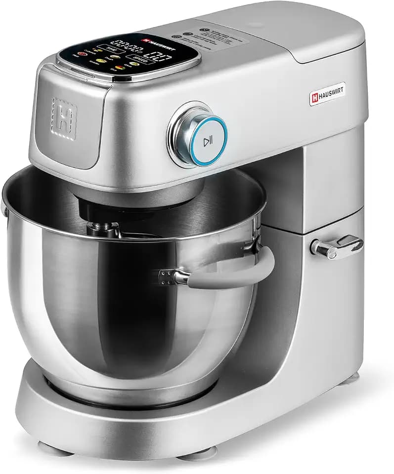 Hauswirt Stand Mixer 6QT XL Large, 4.5" LED Touch Screen Electric Household Stand Up Mixer, Full Metal Structure Standing Mixer 11-Speed, Dough Cake Bread Mixer – Silver