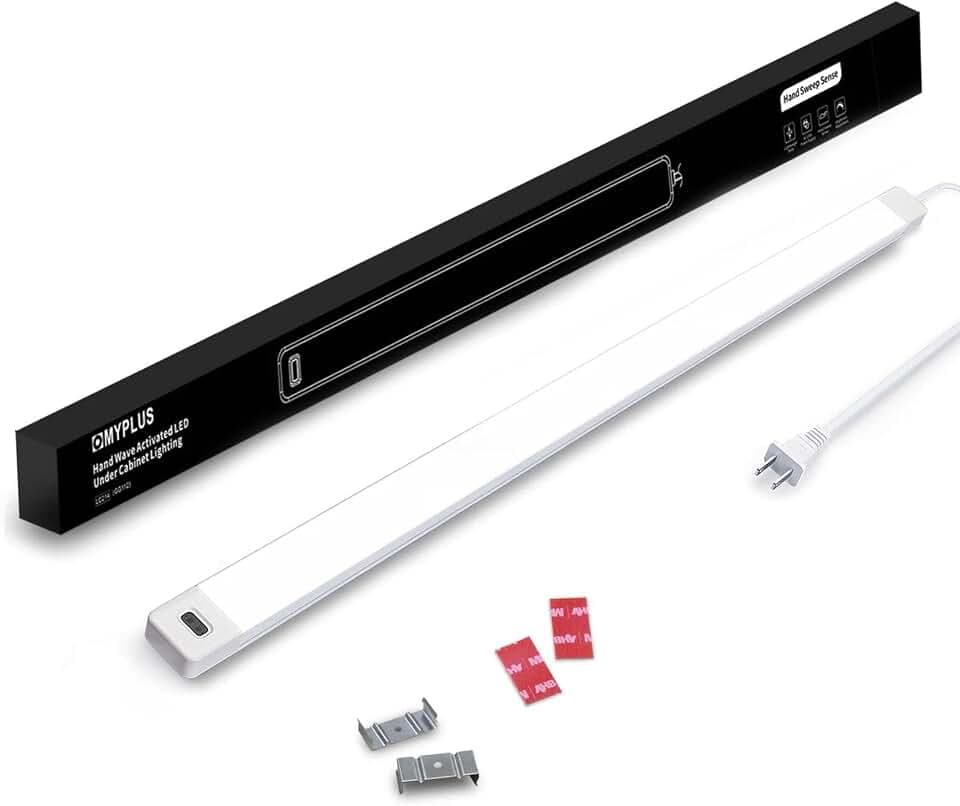MYPLUS 24 Inch Under Cabinet Lights with Hand Wave,Plug and Play