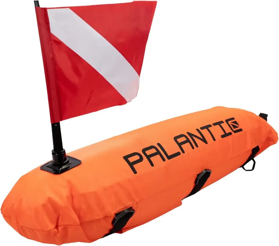 Scuba Choice Spearfishing Buoy Float with Dive Flag - High-Visibility, Durable 420D Nylon Cover, PVC Bladder for Scuba Diving & Freediving