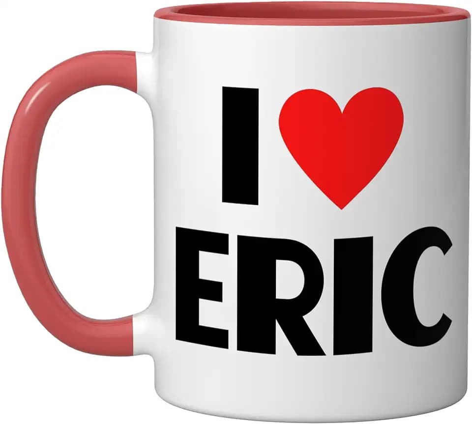 I Love Eric - I Heart Eric Ceramic Mug, Red/White, 11oz