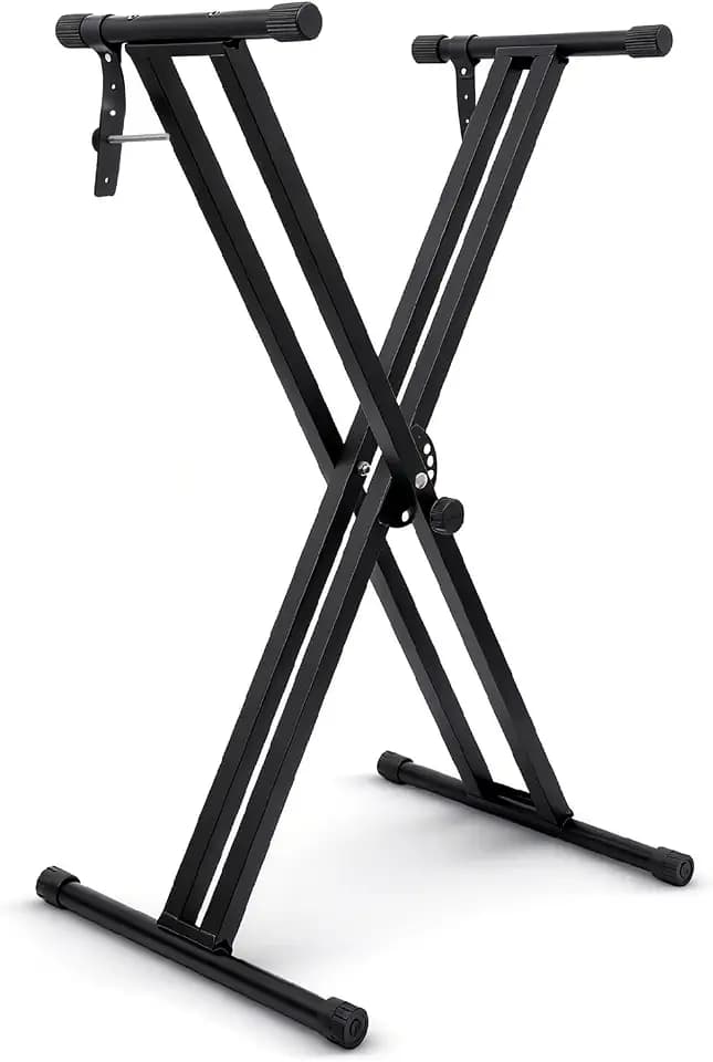Easily Assembled Piano Keyboard Stand,Heavy-Duty Double-X Piano Stand,Black