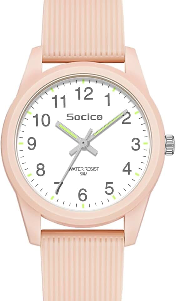 SOCICO Kids Analog Watch 50M Waterproof Sport Gift for Girls Boys Blush