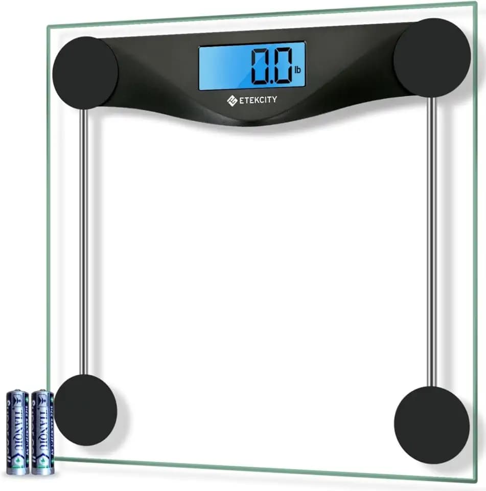 Etekcity Digital Body Weight Bathroom Scale, 6mm Tempered Glass, Black