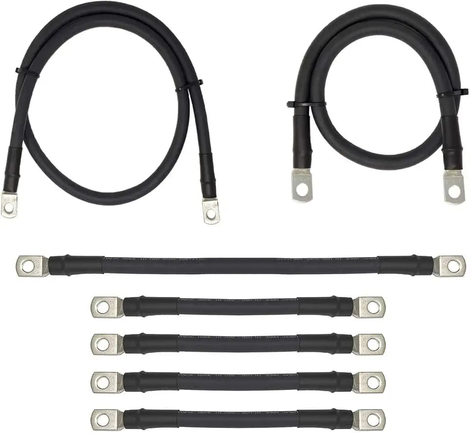 Aftermarket 2 Gauge Golf Cart Battery Cables Fits EZGO TXT 36V 36 Volt Golf Carts (Year 1994 and Up) 7 Piece Set