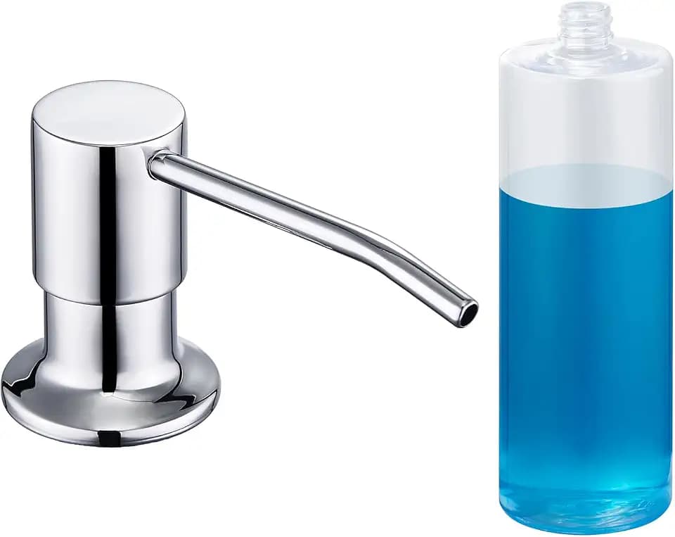 Soap Dispenser for Kitchen Sink, Wardock Built in Soap Dispenser Chrome