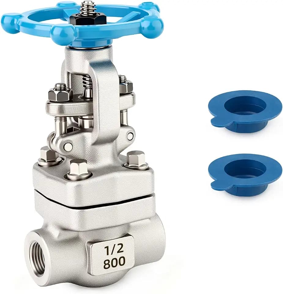 TAISHER 1PCS Forging of 304 Stainless Steel Gate Valve, 1/2" NPT Female Rotary Sluice Valve With Wheel Handle, For Water, Oil, Gas