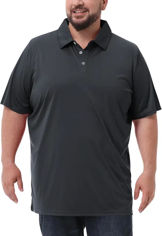 Men's Big and Tall Polo Shirts UPF 50+ Casual Work Quick Dry Golf Shirt