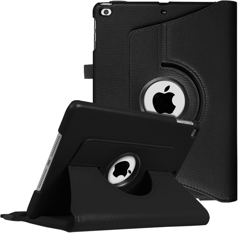 Fintie Hülle für iPad 6./ 5. Generation 9.7" 2018/2017, iPad Air 2/1. Gen | Schutzhülle mit Stifthalter, 360 Grad drehbarem Ständer, Auto Schlaf/Wach Funktion, Schwarz