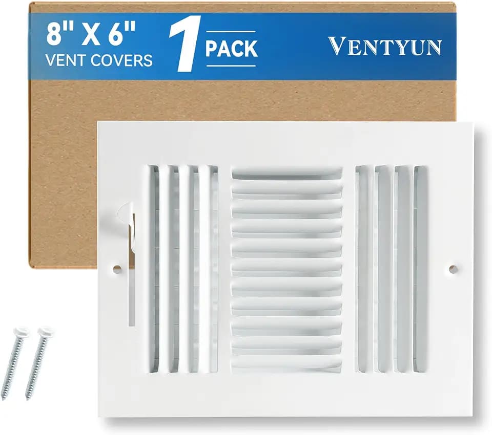 8"×6" Air Vent Cover for Wall Ceiling, Steel Return Air Grille