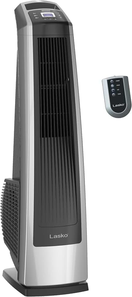 Lasko High Velocity Oscillating Tower Fan - 35" - U35115 - Silver/Black