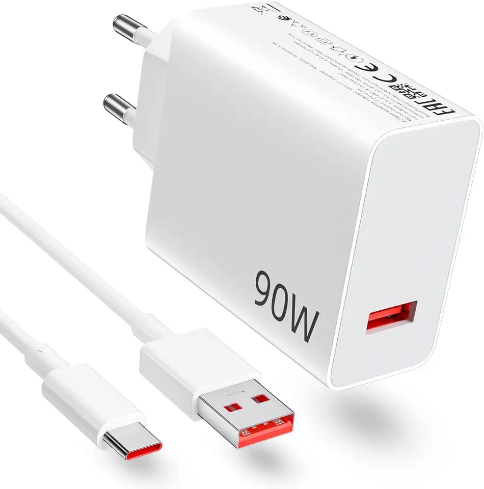 90W USB C Ladegerät mit 6A Typ C Ladekabel 1M für Redmi Note 15 14 13 Pro