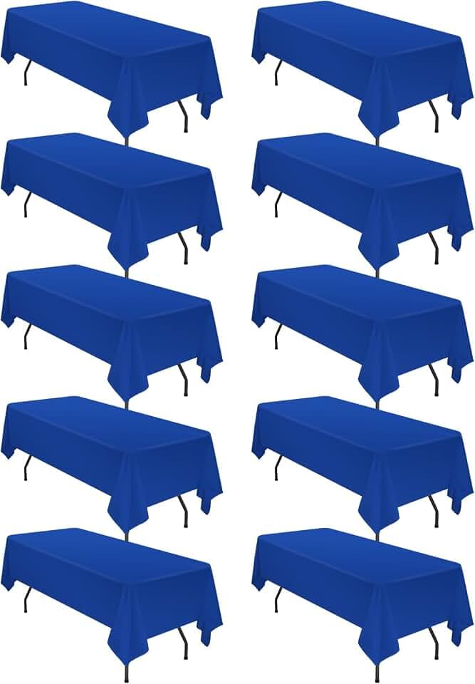 fani 10 Packs Royal Blue Tablecloth - 60 x 102 Inch for 6Ft Tables