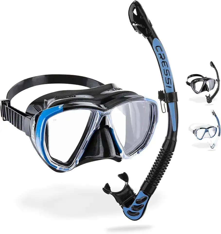 Cressi Adult Snorkeling Set - Big Eyes & Alpha Ultra Dry: Made in Italy