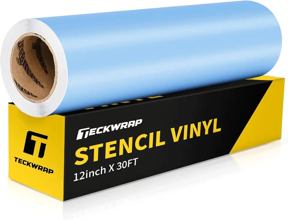 TECKWRAP Blue Stencil Vinyl - Blue Stencil Film for Craft Cutter - Removable Vinyl Stencil Paper - Easy to use, No Residue, Multi-Purpose (12” x 30FT)