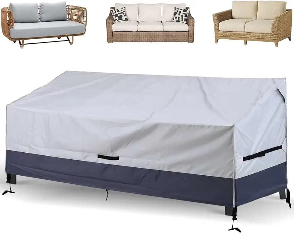 Patio Loveseat Cover Waterproof 420D Bench Cover, 74"x35"x31", Grey
