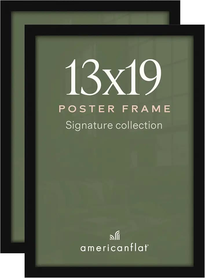 Americanflat 13x19 Picture Frame 2-Pack - Engineered Wood - Black