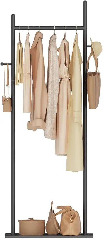 Coat Rack Freestanding, Clothes Rail, 19.7x11.8x68.9 In, Black