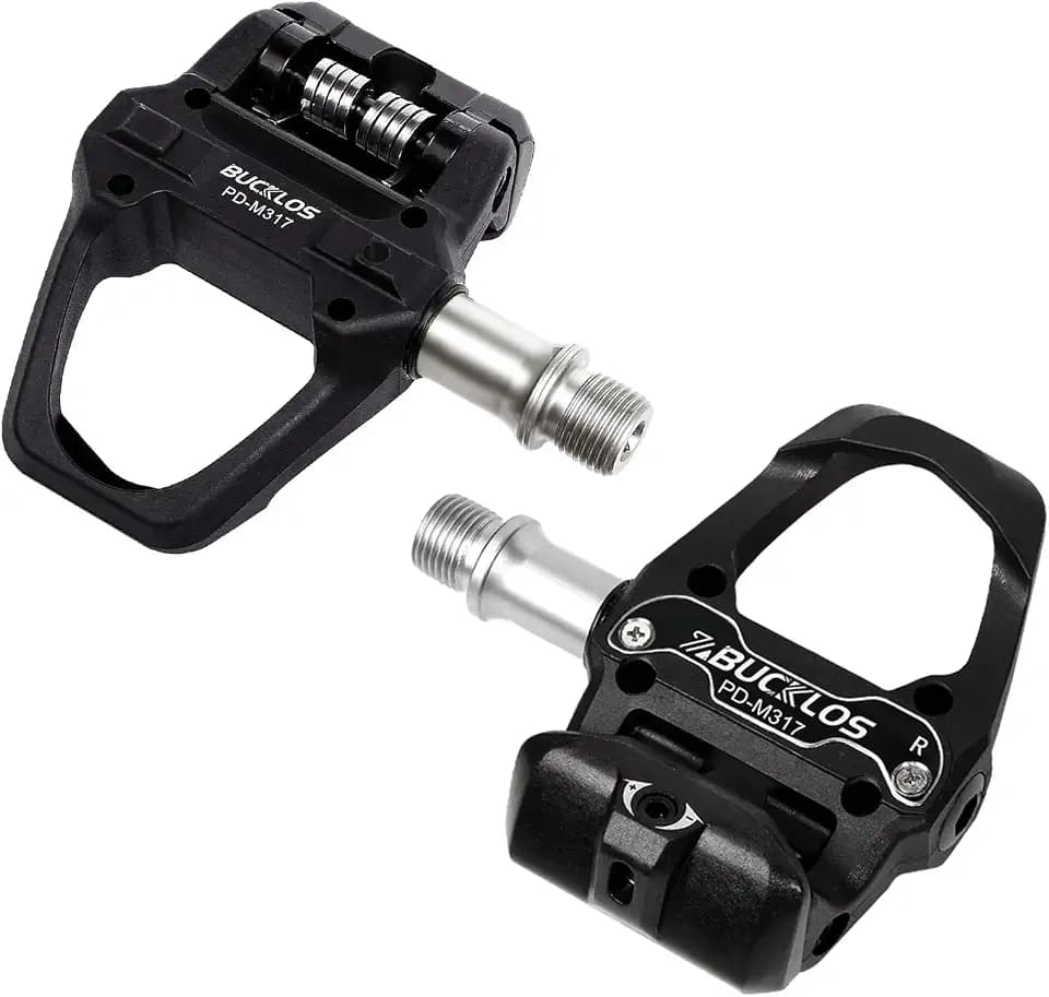 BUCKLOS Indoor Bike Clip Pedals with 2hole Cleats Compatible with Peloton