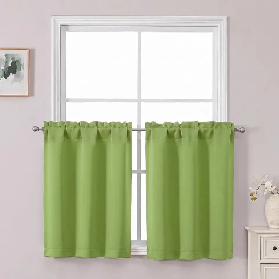 Chyhomenyc Lime Short Blackout Curtains for Windows 30 inch 2 Panels