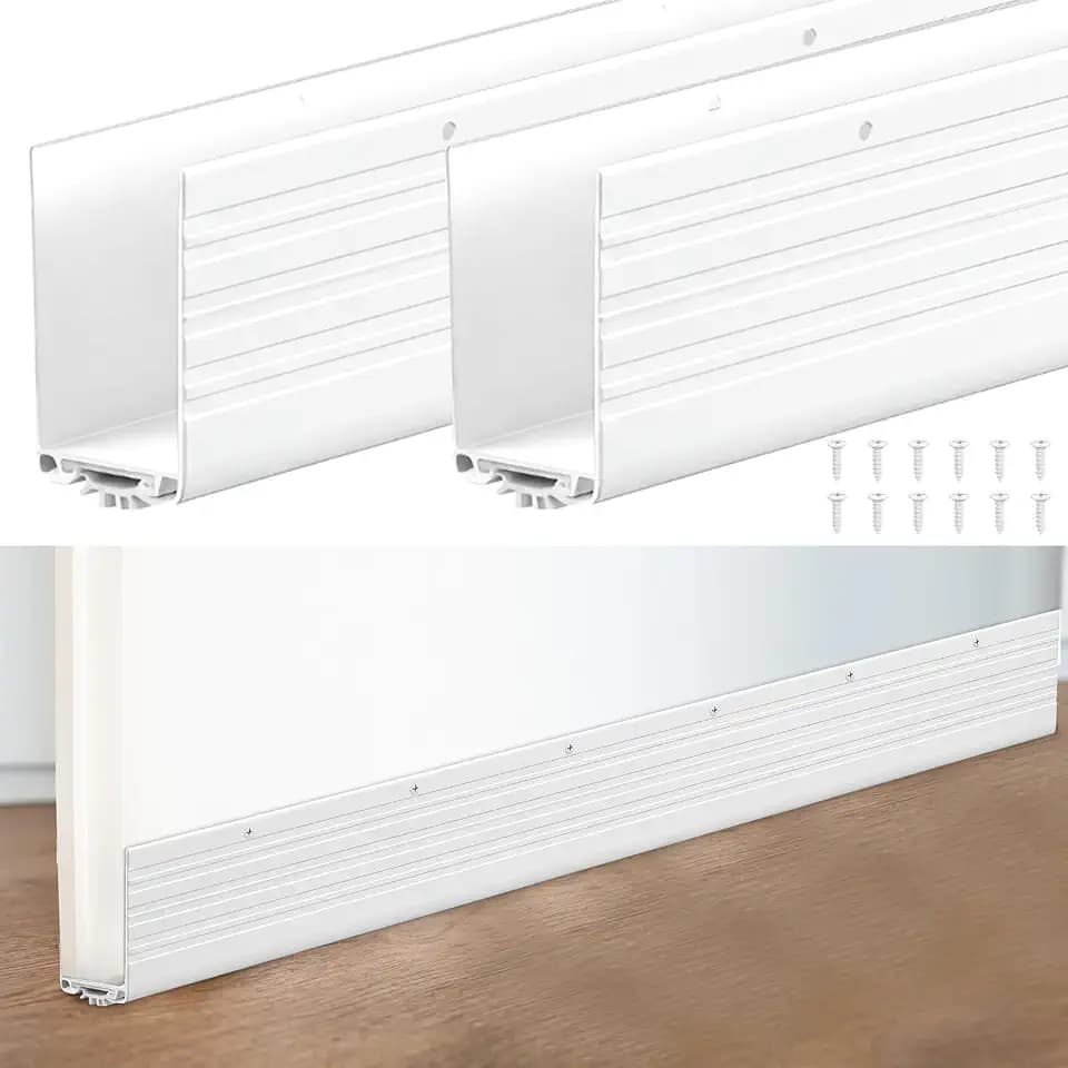 Yaocom 2 Pack 36 Inch U Shape Screw on Under Door Seal, White