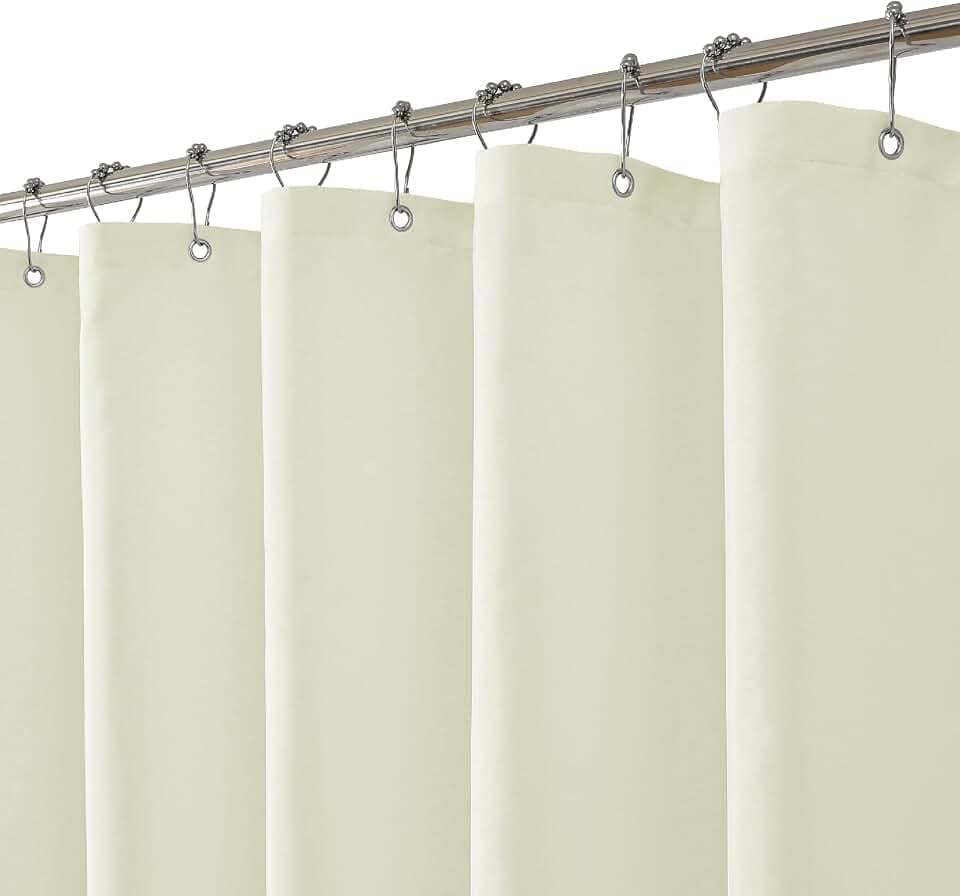 eachope Waterproof Fabric Shower Curtain Liner,72x72 Inch Cream,1 Pack